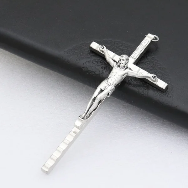 Catholic Cross of Jesus Fashion Jewelry Pendants and Accessories Vintage Plain DIY Braided Necklace Religious Alloy