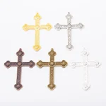Retro Pattern Christian Jesus Cross Pendant Necklace for Men Women's Prayer Faith Amulet Jewelry Accessories Creative Gift
