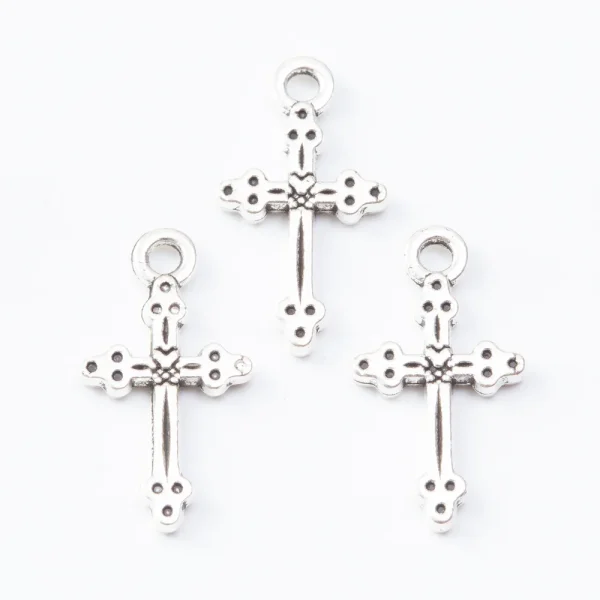 Catholic Cross Pendant Jewelry Accessories Jewelry Making Charms 2.1×1.2×0.2cm Fit Charm Fashion Bracelet Neck