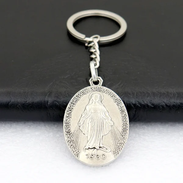 Catholic Religious Blessed Virgin Mary Keychain Metal Jewelry Accessories Our Lady of Aparecida Christian Devotional Key