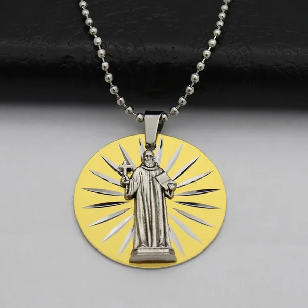 Catholic Jesus Pendant Metallic Fashion Personality Necklace Accessories Laser Craft Jewelry Necklace Pendant