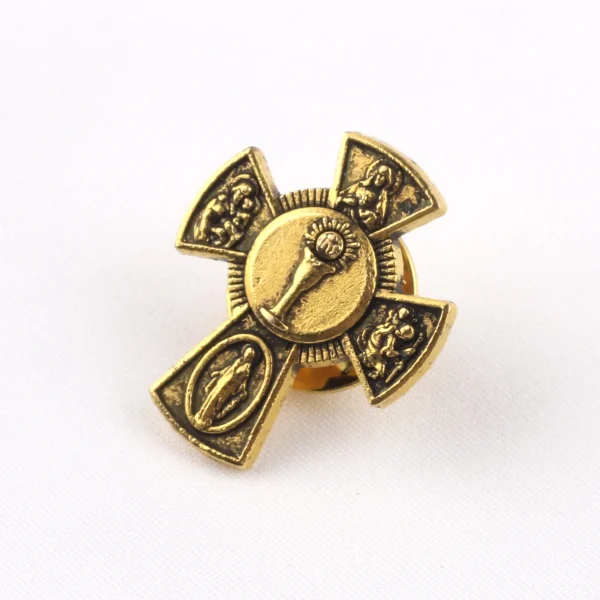 Classic Cross-Shaped Shirt Brooches Blue Red Enamel Pins for Handbag Backpack Badge-for Wholesale Main Material Alloy Je