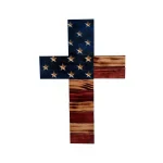 Cross-border New Arrival Independence Day US Flag Cross American Patriotic Home Hanging Ornament Wreath Wall Hanging Decoration