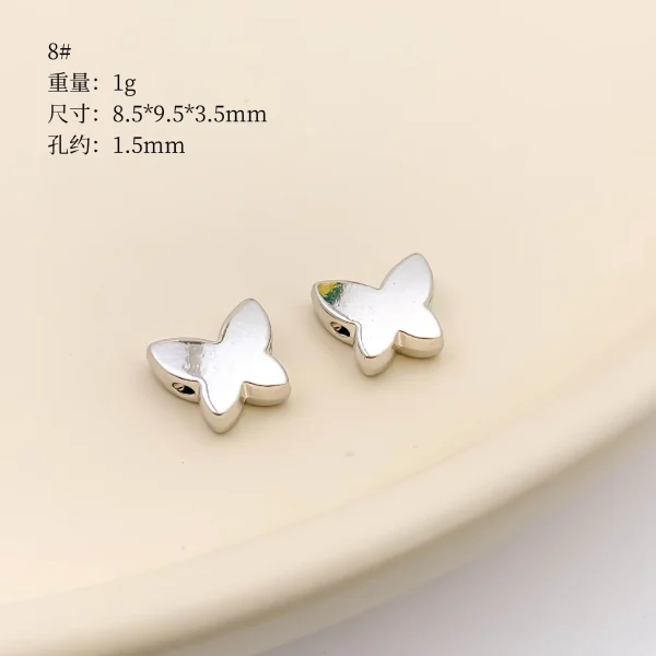 Moyamiya Gold Plated Metal Material Jewelry Clasps Necklace Bracelet Heart Butterfly Beads Loose Handmade DIY Accessorie