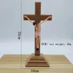 Mecrt Plastic Fluorescent Cross Ornaments Household Handicraft Luminous Jesus Catholic Christianity Gift - Image 3
