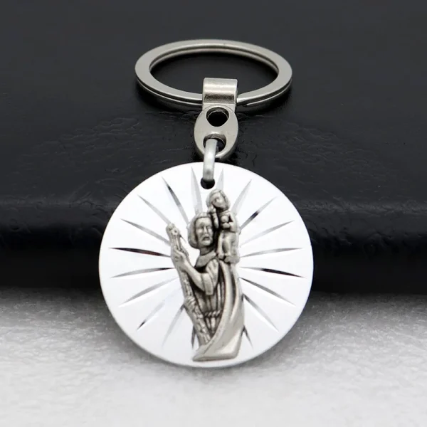 Catholic Virgin Mary Jesus Creative Jewelry Pendant Bag Keychain Zinc Alloy 3.7cm*3.7cm 4g Car Keychains