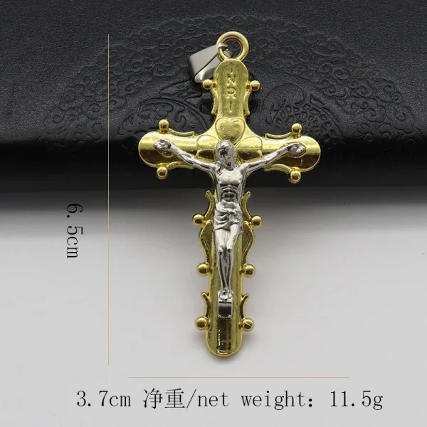 Mecrt Catholic Crucifix Beauty Necklace Keychain Pendant Fashionable Alloy Cross Shell Unisex Source Clothing Pendants C