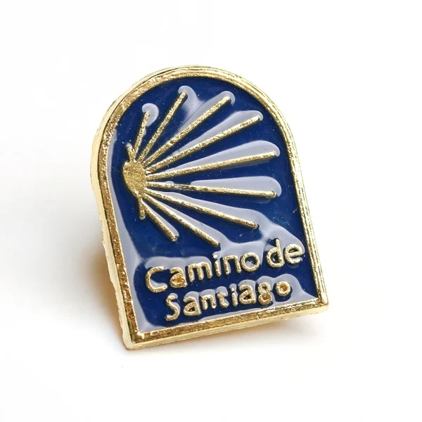 Colorful Santiago De Compostela the Pilgrim’s Way Brooch Metal Church Clothing Accessories with Engraved Jewelry W