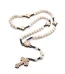 Wholesale Religious Log Handmade Cross Jesus Pendant 8mm Wooden Beads Rosary Necklace Baptism Catholic Gift