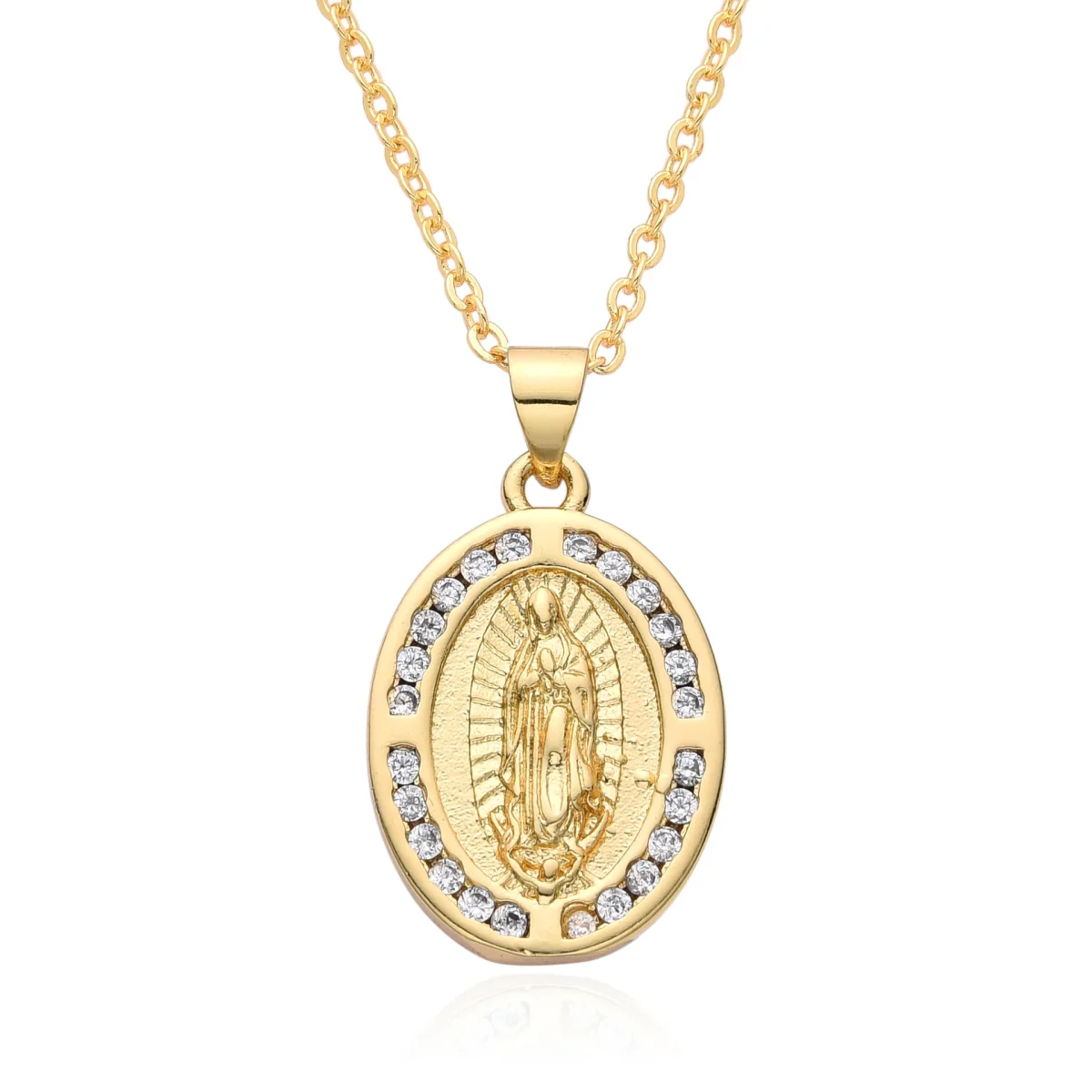 Golden Religious Pendant Virgin Mary Religious Pendant Necklace Popular Fashion Jewelry - Image 3