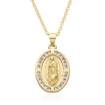 Golden Religious Pendant Virgin Mary Religious Pendant Necklace Popular Fashion Jewelry - Image 3