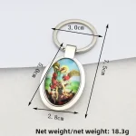 Catholic Keychain Mini Metal Keychains New Cartoon Photo Frame Pendant and Car Keychain Accessory - Image 4