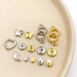 Moyamiya Gold Plated Metal Material Jewelry Clasps Necklace Bracelet Heart Butterfly Beads Loose Handmade DIY Accessories