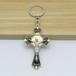 Mecrt Catholic Jesus Cross Pendant 8*4.5cm Saint Benedict Crucifix Cross for Necklace Keychain Making - Image 4
