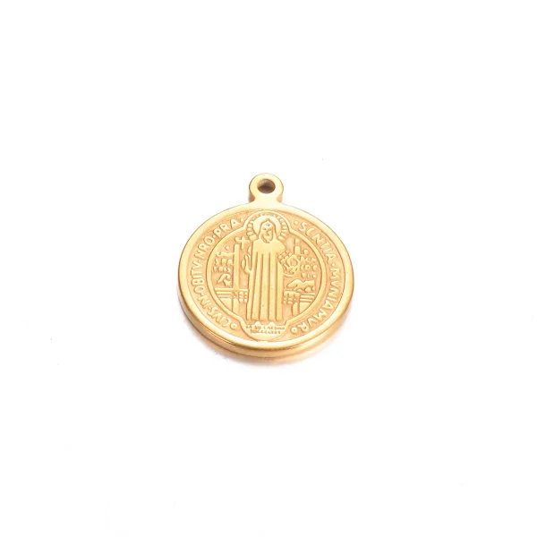Catholic Stainless Steel Three-dimensional Pendant St. Benedict Exorcism Prayer Holy Relic DIY Jewelry Accessories