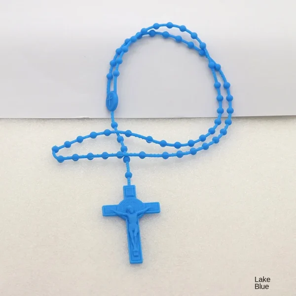Cheap Catholic 59 Rosary Necklaces Plastic Soft Glue Color Luminous Fluorescent Prayer Beads Jewelry Necklace Jewelry Wh