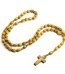 Catholic Rosary Natural Wooden Beads Cross Holding Prayer Beads Oval Patterned Beads Cheap Selling Rosaries Wholesale