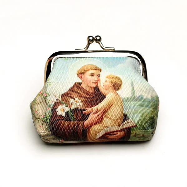 Catholic Virgin Mary Theme Jewelry Packaging Bags Rosary Storage Colorful Mini Bags Kiss-Lock Rosary Pouch Coin Purse Wh