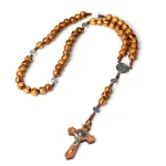 Catholic Rosary Beads Vintage Rosary Cross Wood 3Colors 10mm Religious Handmade Pendant Jesus Gifts Wholesale - Image 4