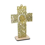 20.5*12.5cm Laser Wooden Cross Ornaments, Gold and Silver Powder Wedding Ornaments - Image 6