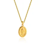 Our Lady of Guadalupe Pendant Necklace Stainless Steel Titanium with Diamond Link Chain for Daily Wear Anniversary - Image 6