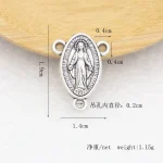 Wholesale Oval Three-way Pendant Vintage Metal Ornament Hanging Rosary Necklace Pendant - Image 4