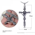 Titanium Steel Necklace Hip-hop Necklace Trendy Men's Stainless Steel Necklace Catholic Cross Pendant Jesus Pendant - Image 5