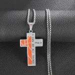 Religious Theme Cross Sports Style Stainless Steel Baseball Cross Pendant Necklace Titanium Steel Hip-Hop Trendy - Image 2