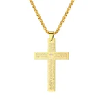 Mecrt Stainless Steel Cross Pendant Necklace for Men and Women Gold Plated for Gift Wholesale Jewelry - Image 2