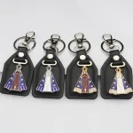 Catholic metal PU micro-inlaid enamel color keychain accessories pendant - Image 2