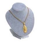 Mecrt Stainless Steel Virgin Mary Cross Pendant Madonna Necklace Miracle Medal Our Lady Strand Unisex Gift - Image 3
