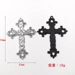 Catholic Cross Pendant Antique Silver Plated Zinc Alloy Cross Charms Pendants - Image 5