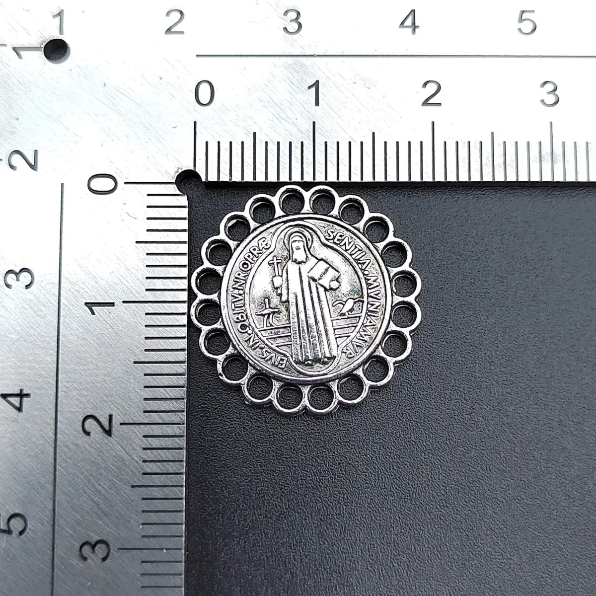 Catholic St. Benedict Jewelry Accessories Round Lace Priest Cross DIY Necklace Pendant Bracelet with Keychain Jewelry - Image 4