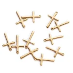 Stainless Steel Mini Size Solid Polished Cross Pendant Religious Cross Charms for Necklace Earring Bracelet Jewelry Making - Image 2