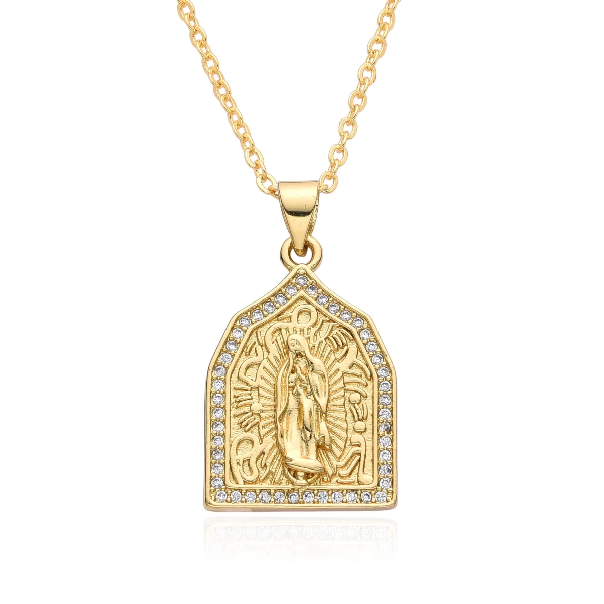Golden Religious Pendant Virgin Mary Religious Pendant Necklace Popular Fashion Jewelry - Image 6