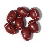 Mecrt Wooden Loose Beads for Jewelry Making Basketball Football Volleyball Beads for Bracelet Making DIY Jewelry Accessories - Image 4