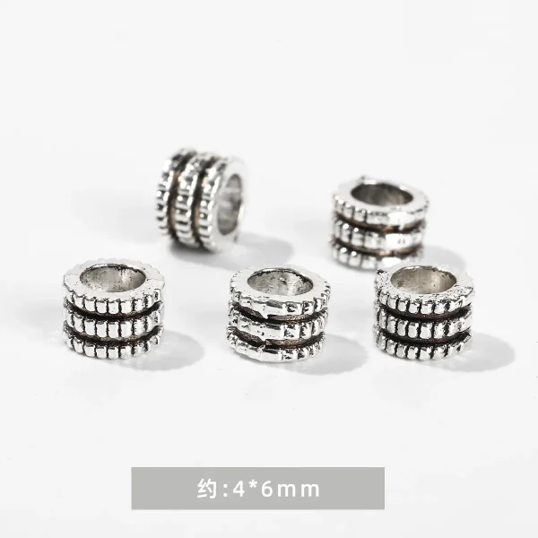 Zinc Alloy Disc Beads with Inlaid Diamonds DIY Handmade Bracelet Jewelry & Abacus Components Jewelry Findings Spacer