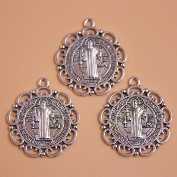 Metal Portrait Hollow Pendant Accessories St Benedict Medal Follower Shape St Benedict Medal