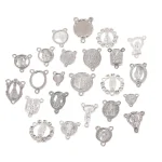Catholic rosary accessories, oval three-hole pendant, vintage metal jewelry center connector wholesale - Image 5