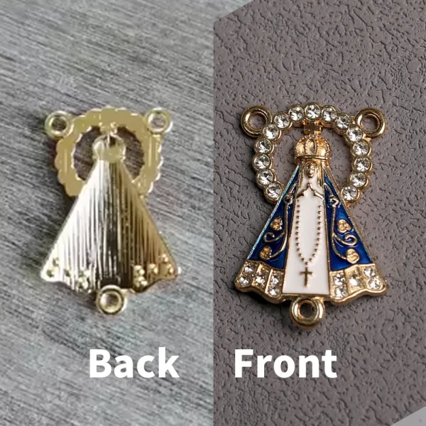 Wholesale Guadalupe Our Lady Guadalupe Rosary Bead Connector Single-Sided Gold Plated Oil Drop Jewelry Accessories Relig