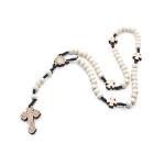 Wholesale Religious Log Handmade Cross Jesus Pendant 8mm Wooden Beads Rosary Necklace Baptism Catholic Gift - Image 2
