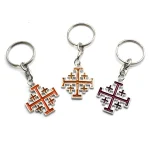 Mecrt Jerusalem Cross Keychain Pendant Religious Metal Accessory - Image 6
