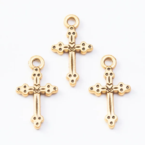 Catholic Cross Pendant Jewelry Accessories Jewelry Making Charms 2.1×1.2×0.2cm Fit Charm Fashion Bracelet Neck
