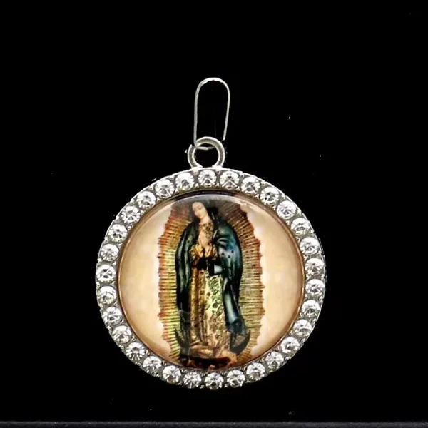 Zinc Alloy Catholic Saint Charm Pendant for Religious Round Jesus Angel Madonna Pendant