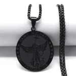 Mecrt Women's Medal Necklace with Stainless Steel Beads Chain St. Michael's Cathedral Religious Cross for Gift - Image 5