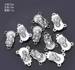 Mecrt Catholic Jewelry Accessories Virgin Mary Triangle Connector Charms Cross Pendant Raft Alloy Jewelry Necklace Anklet - Image 2