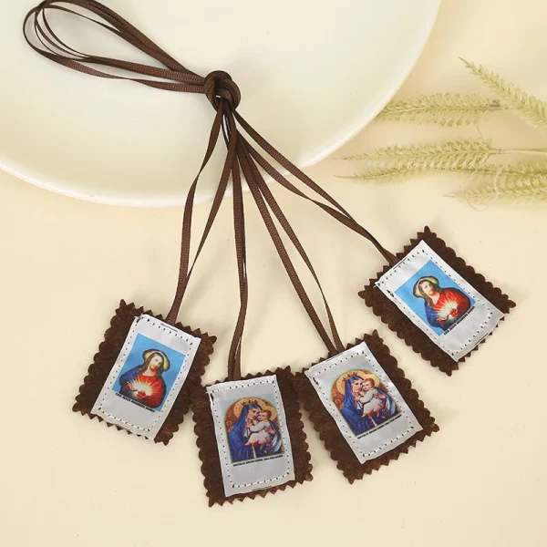 Mecrt Jesus Scapular Wear the Symbol of Devotion to the Blessed Virgin Mary Our Lady of Mount Carmel Christmas Catholic 