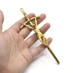 Mecrt 14*5cm Jesus Crucifix Christian Silver Gold Zinc Alloy Catholics Holding Plated Cross Christian Gifts - Image 4