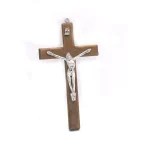 8.5*15cm Hot Selling Wooden Cross Customized Color Big Size with Alloy Crucifix INRI Wholesale Catholic Wood Cross