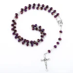 Mecrt Catholic Rosary Virgin Mary Crucifix Cross Bulk Wholesale Prayer Rosaries Glass Rosary Necklace - Image 2
